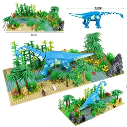 MOC Rain Forest River Blocks foresta pluviale tropicale dinosauri animali piastre di base Building Block mattoni Jurassic World Dino Toys