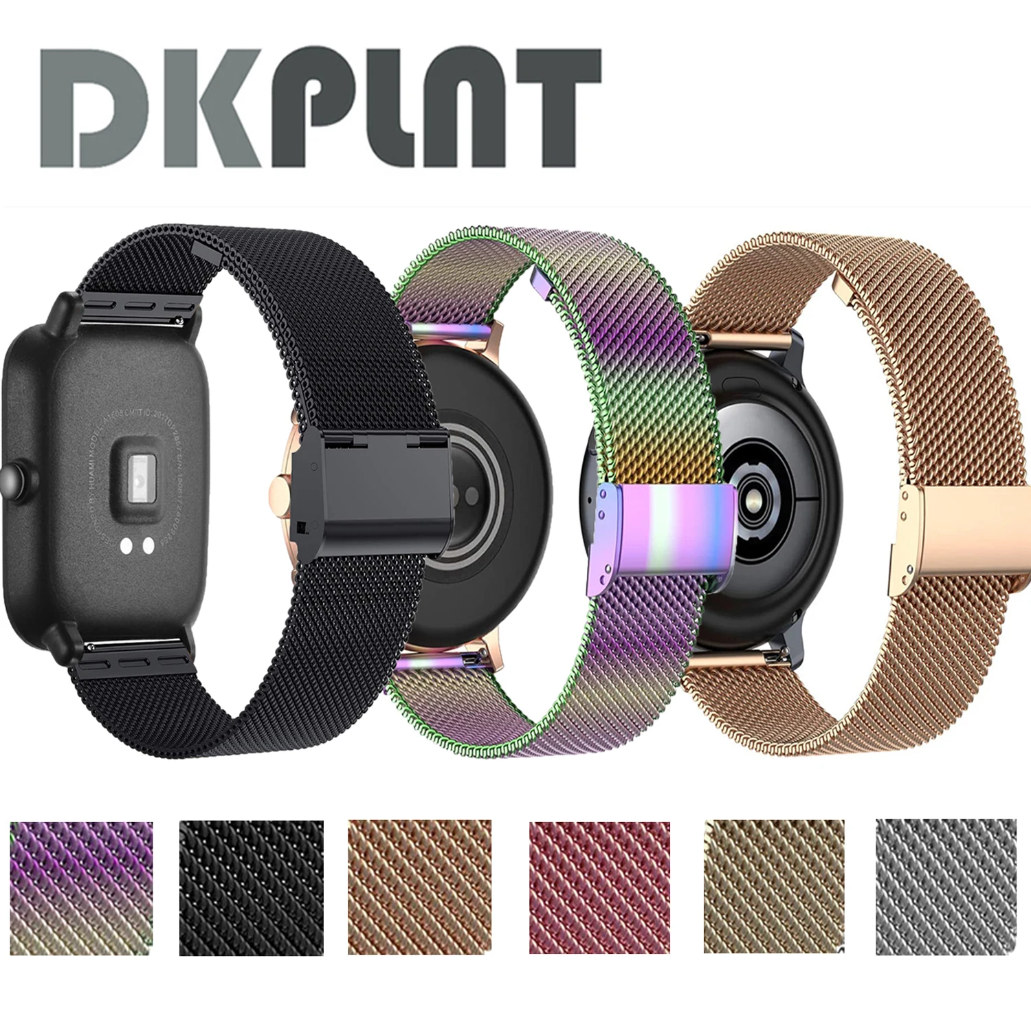 20Mm Thép Không Gỉ Dây Đeo Đồng Hồ Cho Huami Amazfit GTS GTR 42Mm Cho Huami Amazfit Bip U Bip S GTS 2 Đồng Hồ Mini Ban Nhạc