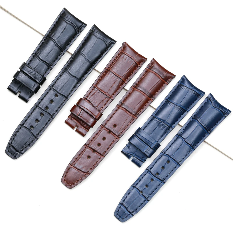 Pesno Alligator Grain Calf Skin Genuine Leather Wristwatch Band Watch 20mm Watchband 21mm Strap Men for Baume&Mercie CLIFTON