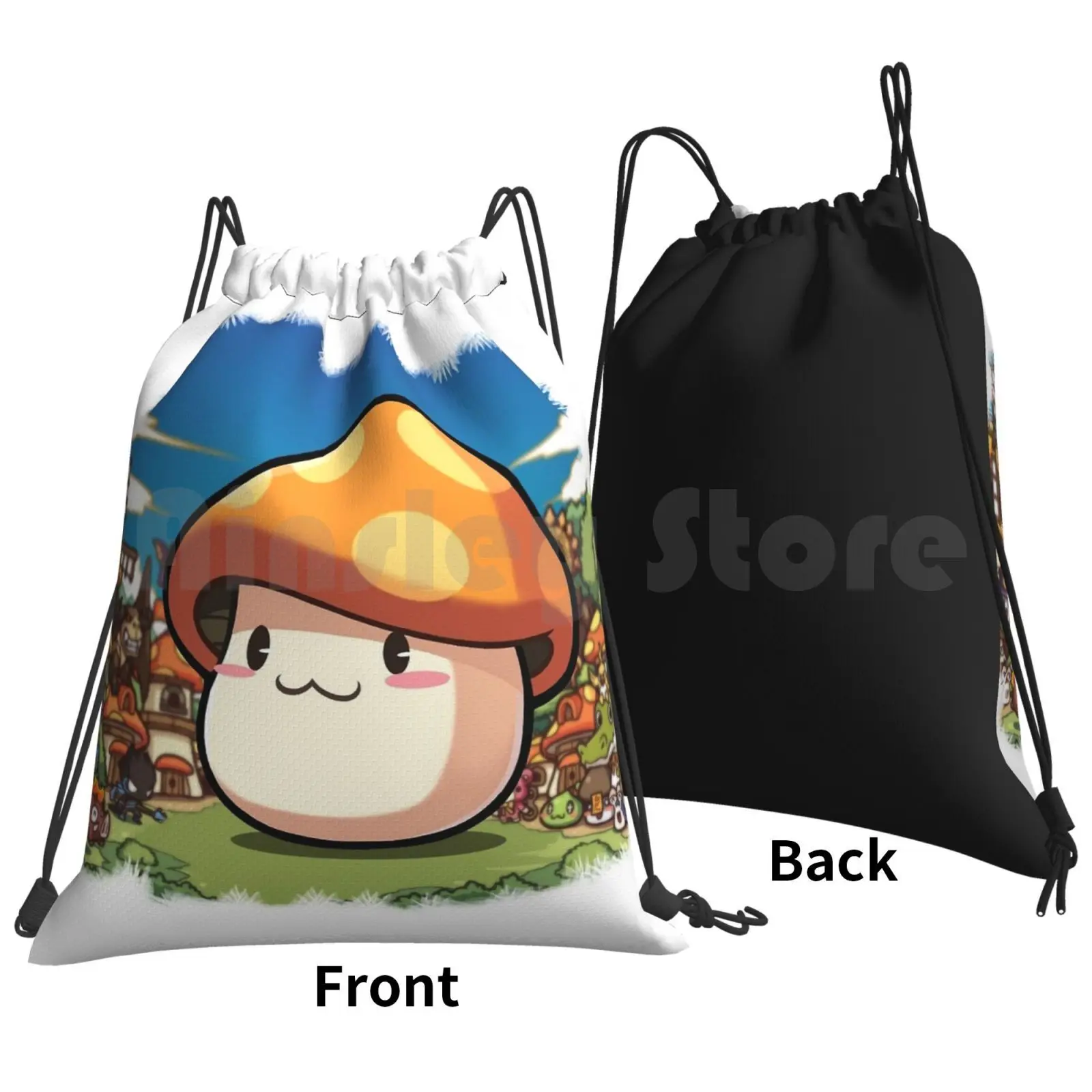 Maplestory Orange Mushroom! Backpack Drawstring Bag Riding Climbing Gym Bag Maplestory Maplestory2 2 Story Maple Game Games