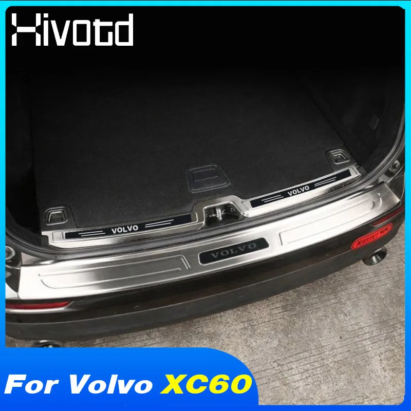 

Car Rear Bumper Covers Stainless Steel Back Trunk Strips Interior Decoration Auto Accessories Stylings Parts For Volvo XC60 2020