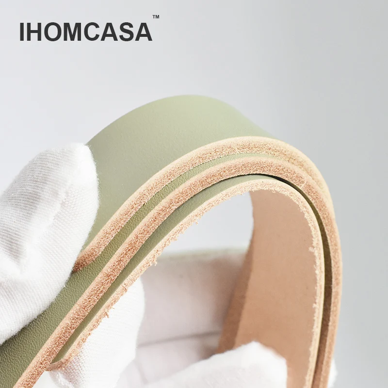 IHOMCASA Gray Cowhide Handle Nordic Modern Style  Furniture Drawer Child Door Knobs Cupboard Kitchen Shoe Cabinet Leather Pulls image 6