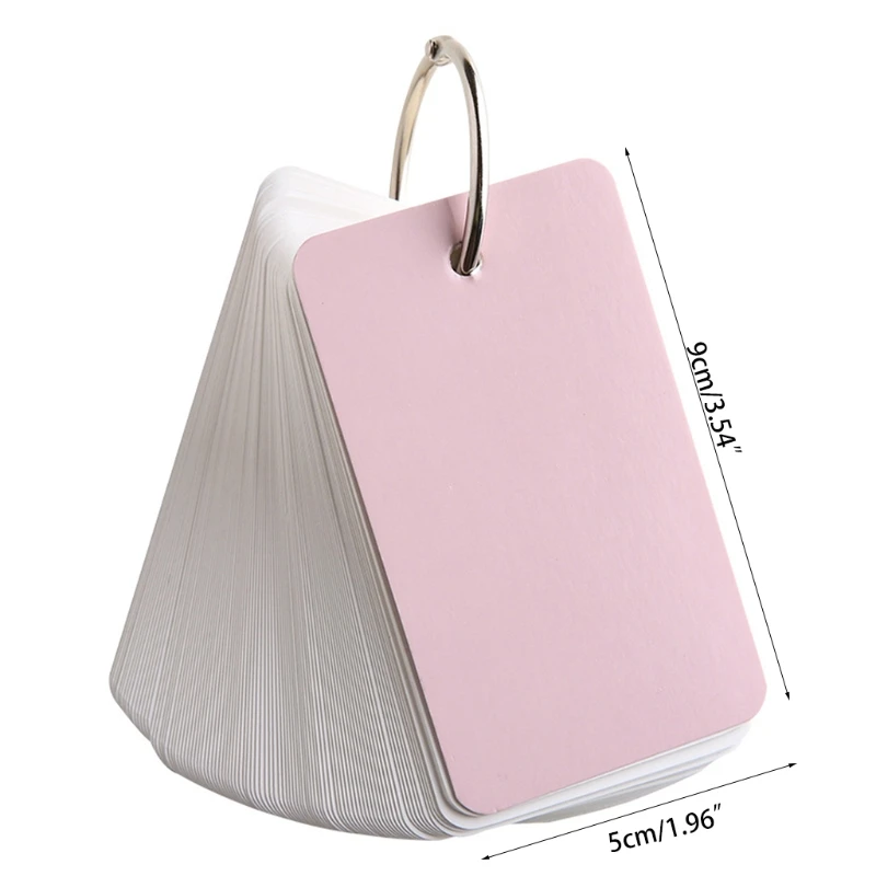 100 Sheets Mini Flipping Cardboard Flash Cards Index Cards with Iron Binder Refillable Blank Binder Memo Pad for Student