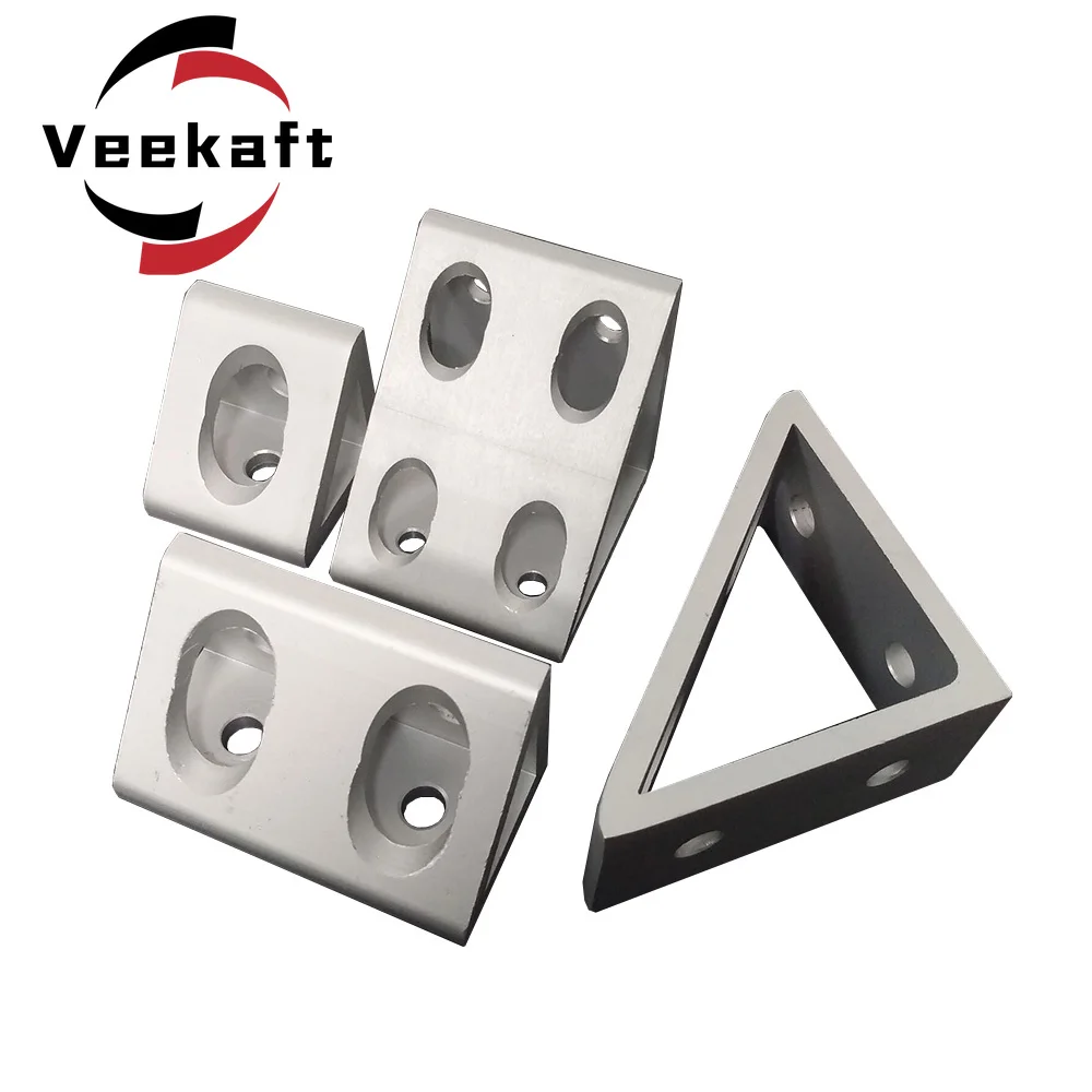 CNC 2020 3030 4040 2040 3060 4080 Angle connectors Aluminum Alloy Angle Brackets Silver Oxide Fastner 2 Holes 4 Holes 8 Holes