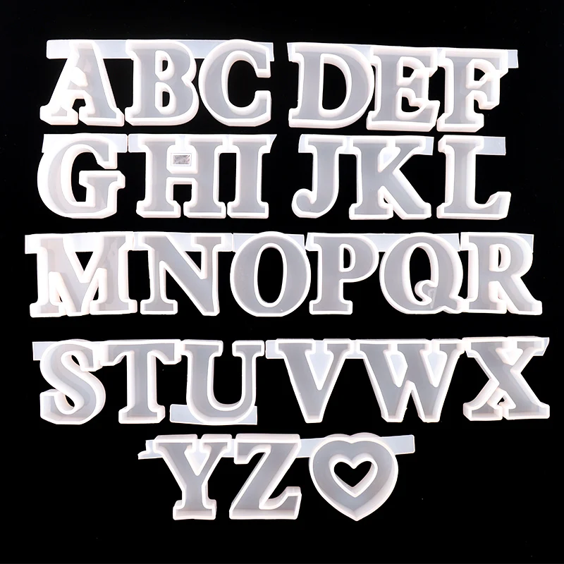 27 Pcs Letters Silicone Mold Jewelry Kits Clear Alphabet Resin Molds Making DIY Crafts Supplies Wholesale