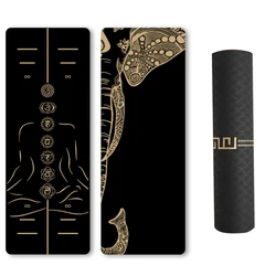 Luxury Black Gold Yoga Mat 6mm TPE Body Building Fitness Exercise Workout Mattres Non-slip Yoga Blanket Yoga Mats