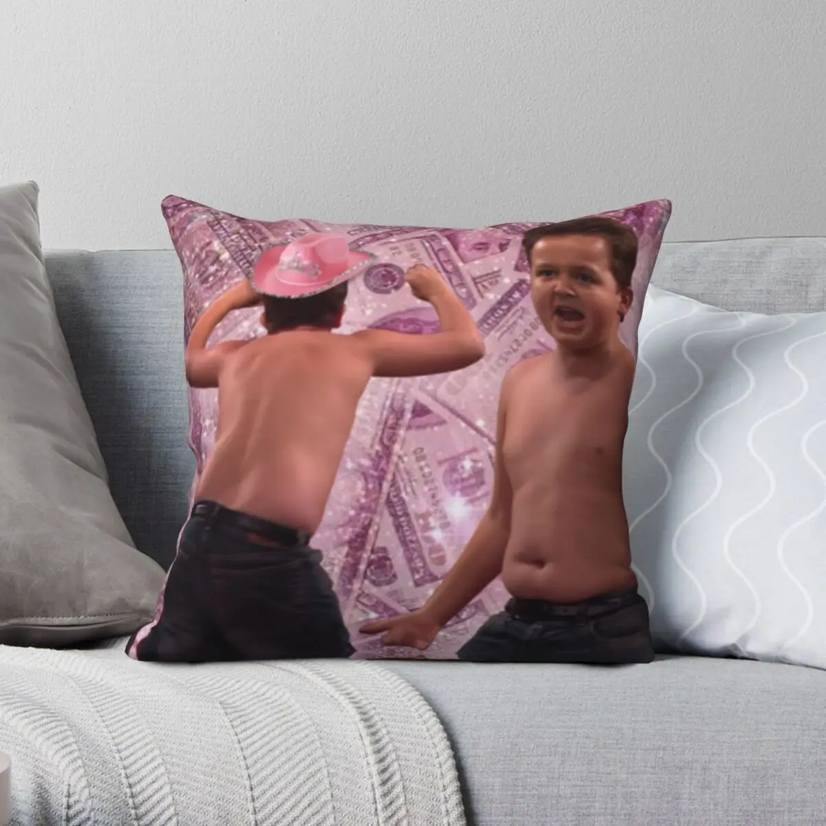 Gibby Party Energy Square Pillowcase Polyester Linen Velvet Creative Zip Decor Pillow Case Home Cushion Case