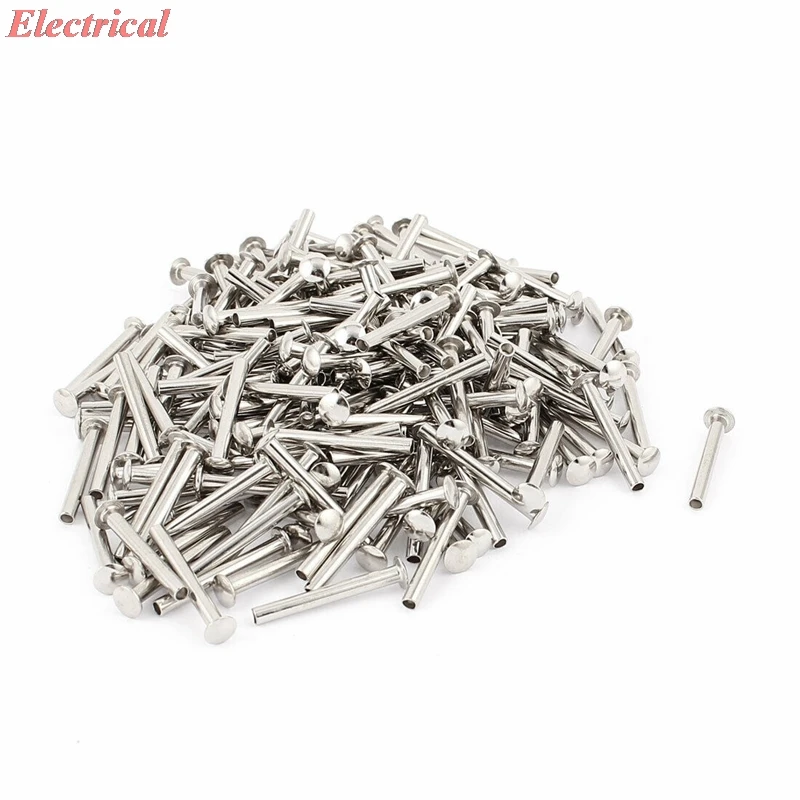 M3 x 25mm Nickel Plated Truss Head Semi-Tubular Rivets