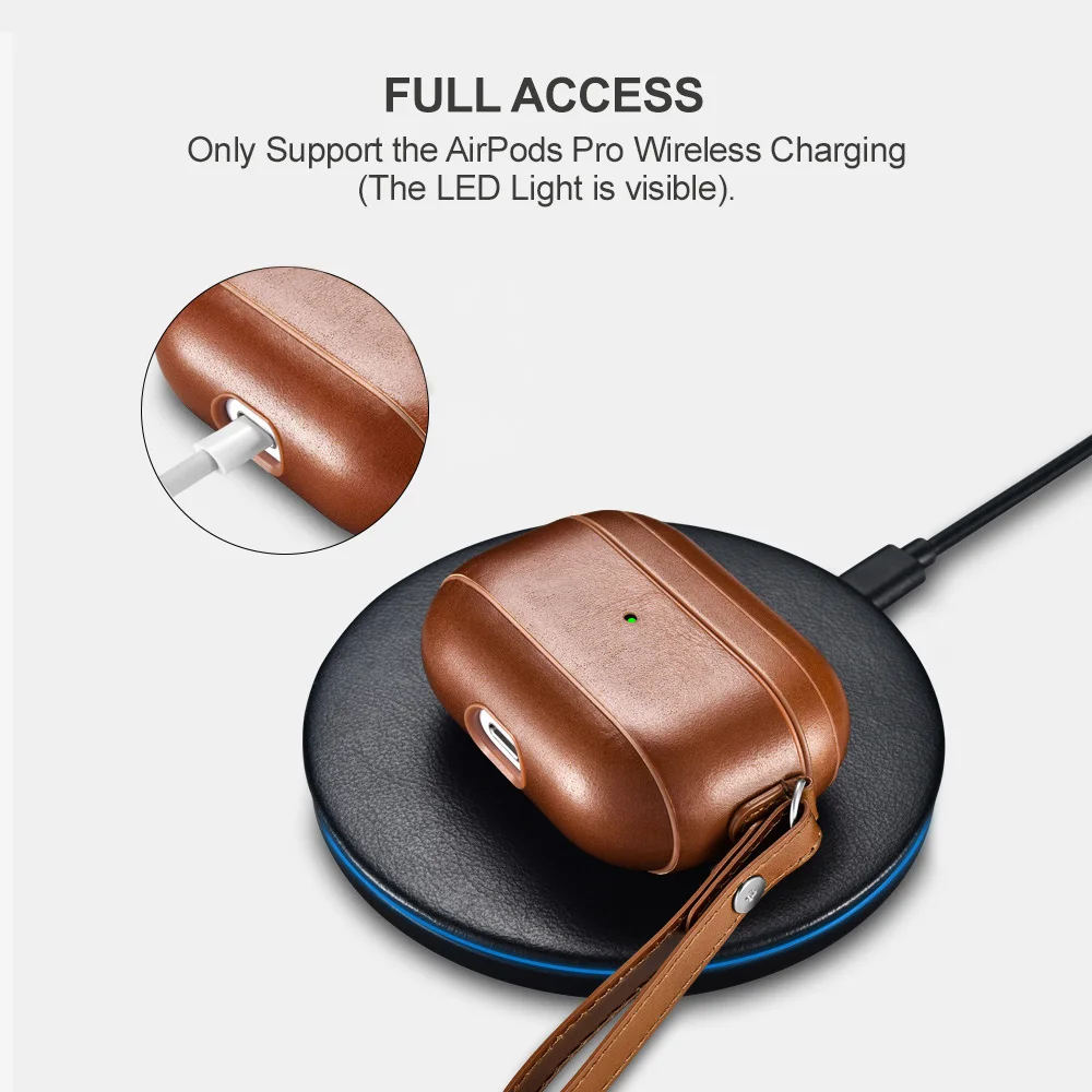 Genuine Cow Leather Plastic Case Cover For AirPods Pro Luxury Retro Leather Protective Case for AirPods 4 3 2