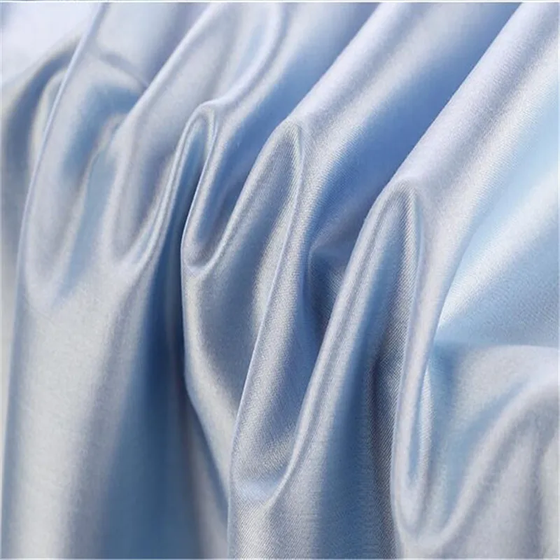 Organic Silk Blend Wool Satin Luxury Fabric for High Fashion Women Clothes Coat in Solid Color