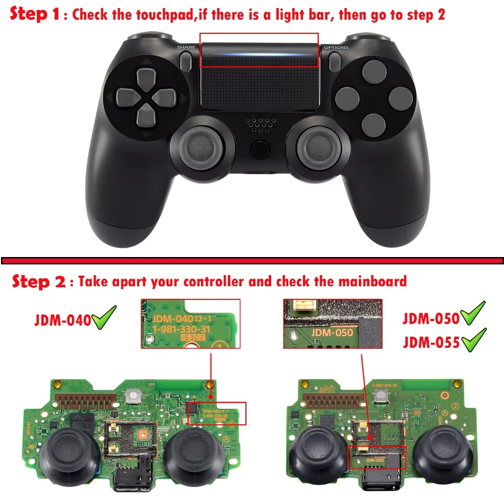 eXtremeRate WHOLE TACTILE Clicky Kit Face Dpad Buttons Flashshot Stop Flex Cable Mouse Click Kit for ps4 Controller CUH-ZCT2