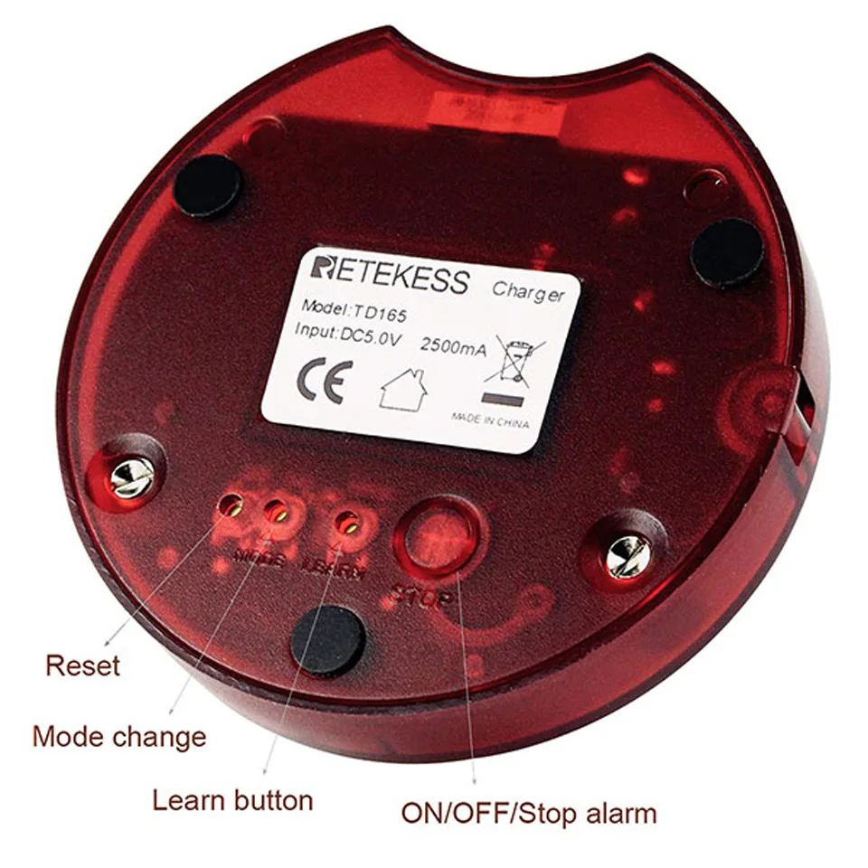 Retekess 10PCs Pager Buzzers +1 Charging Base For TD165 Restaurant Pager Wireless Calling System For Coffee Church Clinic