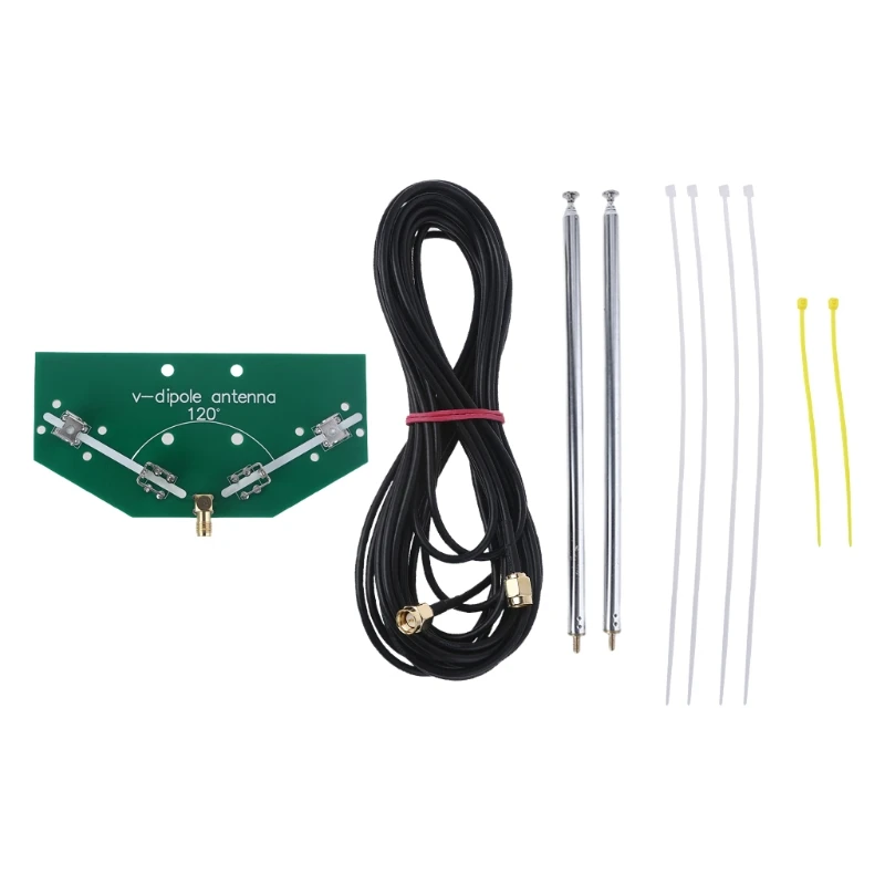 H052 78M-1 GHz Frequency Receive 137MHz Positive V Horn Antenna Rod V-dipole Oscillator DIY Kits with SMA Cable