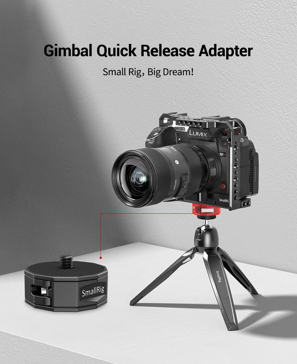 SmallRig Universal Quick Release Adapter Attach Mini Tripod to Gimbal Stabilizer for DJI RS / RSC RS 2/RSC 2/RS 3/RS 3 Pro 2714