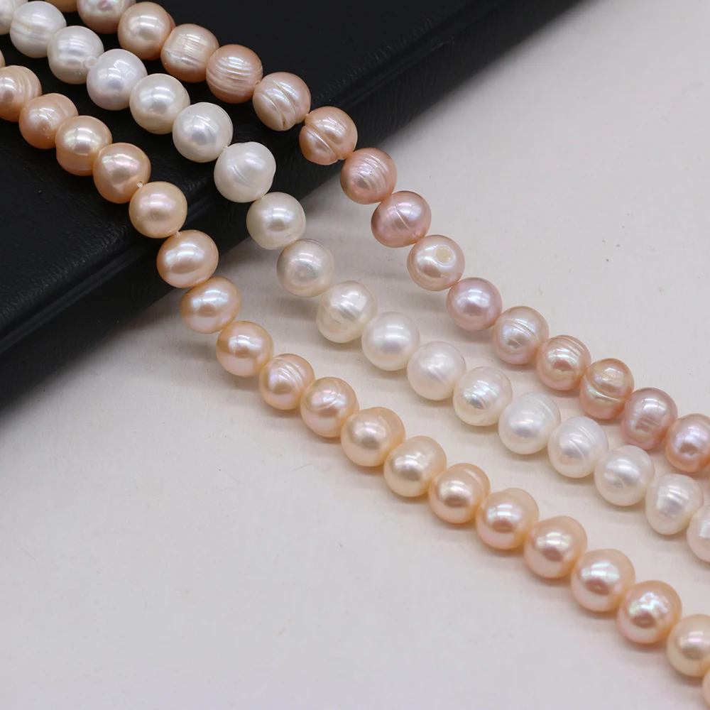 Natural Fresh Water Pearl Beads Nearly Round Shape 8-9mm DIY for Jewelry Making Necklaces Accessories Bracelet Earrings Gift