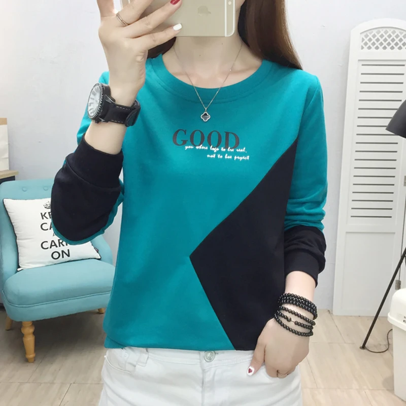 Letter Print Pullover Women Contrasting Colors 2022 Spring Autumn Sweatshirt Striped Womens Long Sleeve Casual Woman Clothing