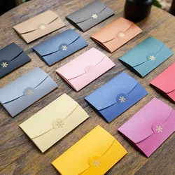 20pcs/lot Mini Western Envelopes Bronzing Snowflake Christmas Gift Envelopes Pearl Blank Paper Envelope Sets 13 Colors