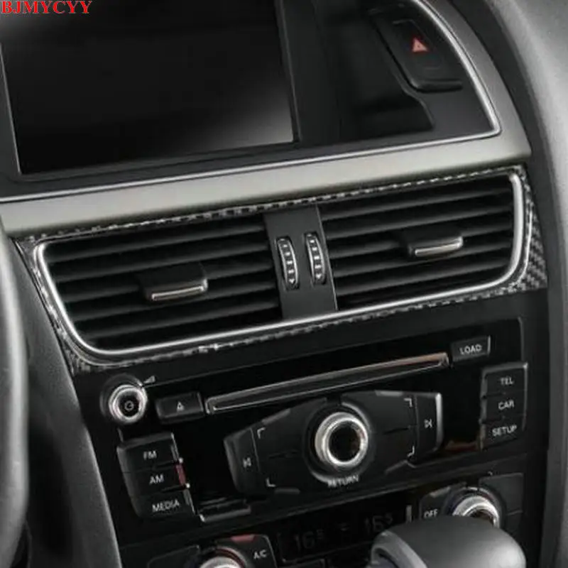 

BJMYCYY Air outlet decorative frame automobile carbon fiber central control air conditioner for Audi A4L 2009-2016 car styling