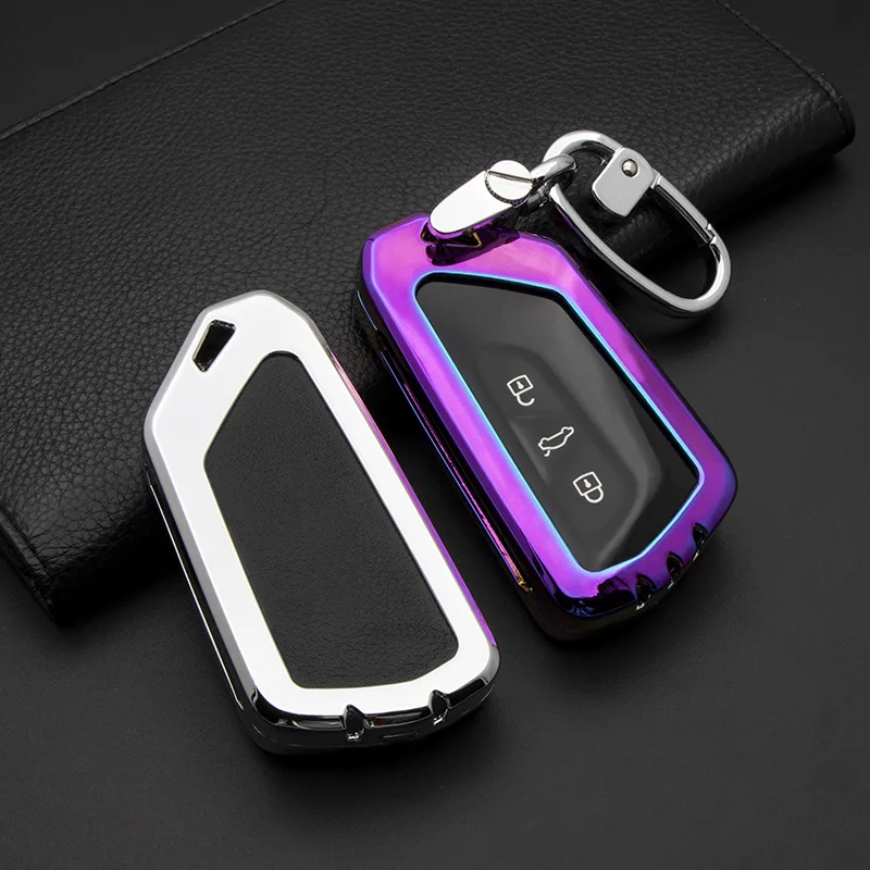 3 Buttons Car Key Cover Smart Remote Control Cases Key Chain Holder For VW Volkswagen Golf 8 Mk8 2020 Skoda Octavia Car Styling