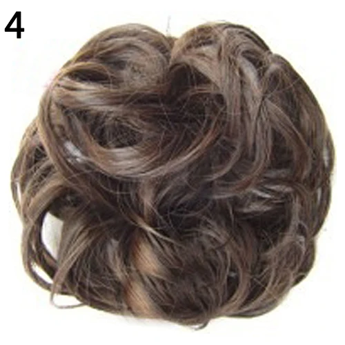 Fashion Synthetic Chignon With Rubber Band Brown Blonde Women Curly Chignon Hair Clip In Hairpiece Bun Drawstring