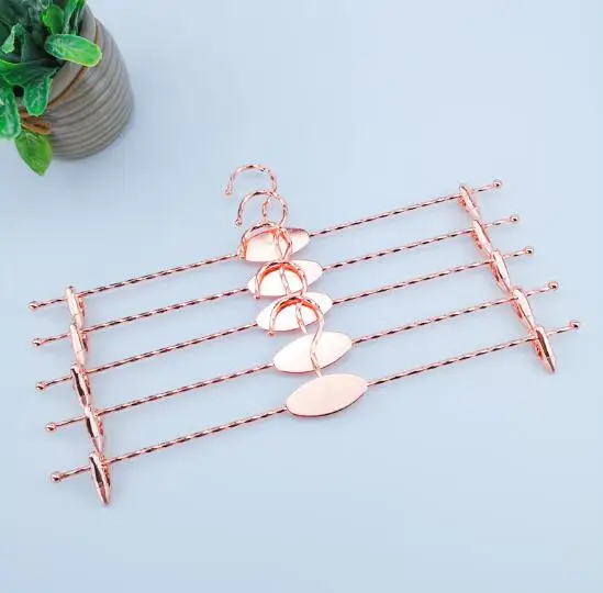 New metal rose gold underpants hanger thread rod underpants clip underwear store bra underpants rack