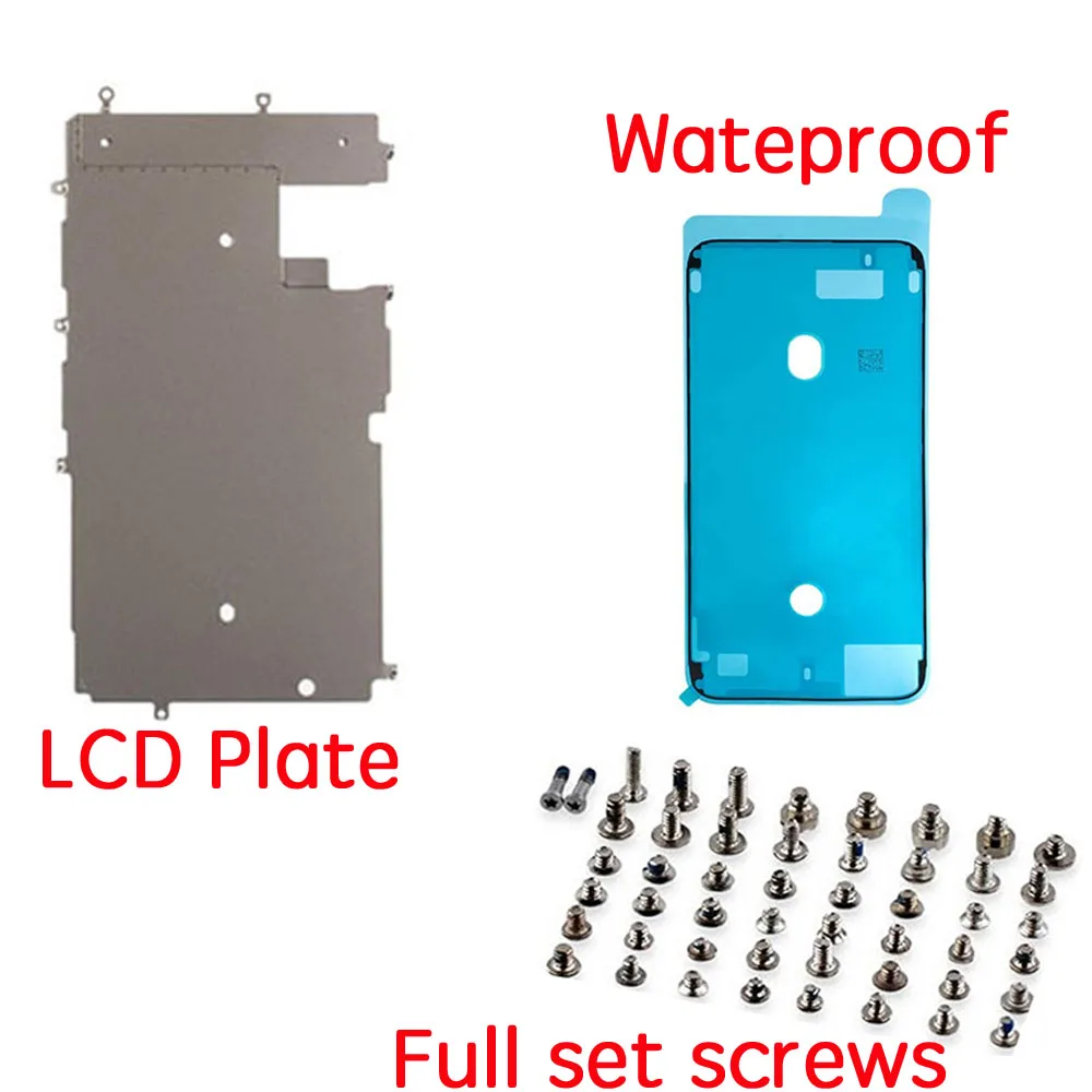 For iPhone 7 7Plus 8G 8 Plus Screen LCD Display Back Metal Plate Shield + Full Set Screws And Waterproof Glue Replacement Part