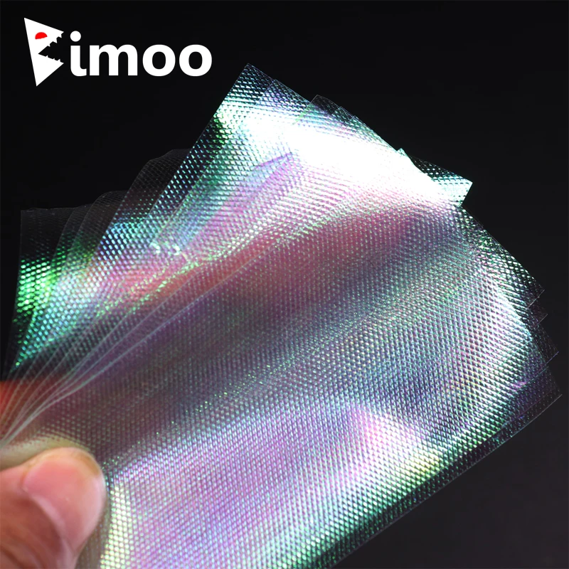 Bimoo 10pcs/20pcs Embossed Plastic Rainbow Fish Skin for Sabiki Rig Fly Tying Streamer Fly Tying Material