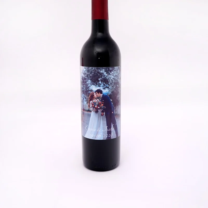 20pcs Customized Couple Name with Picture Personalized Party, Bride Shower, Wedding Wine Labels Stickers Bottle Wrapper