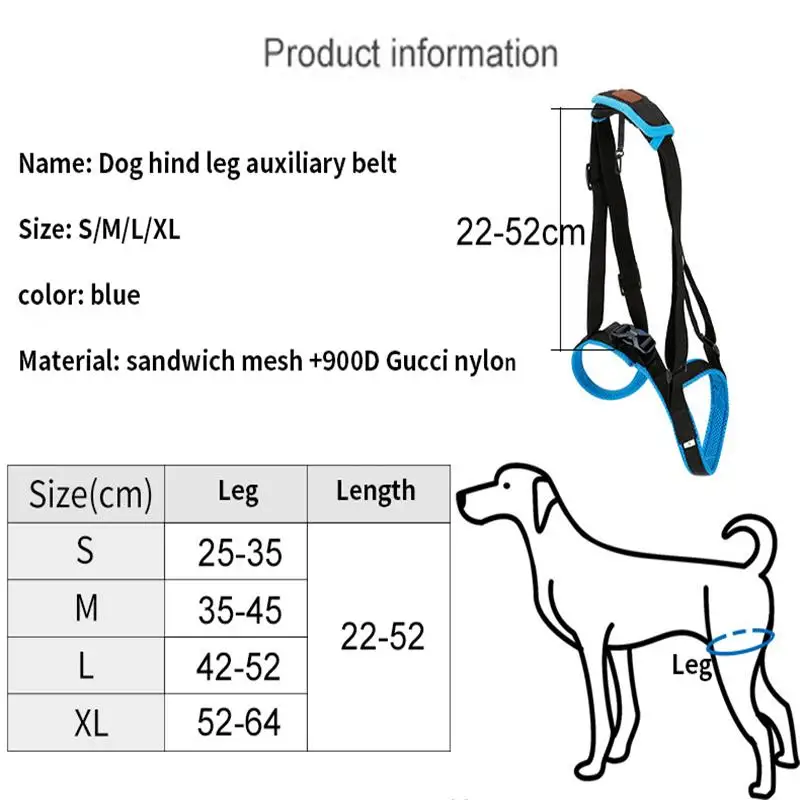 Adjustable Pet Dog Sling Lift Harness Leg Brace Hind Leg,Help Walking Dogs Balance Harness Auxiliary Belt Strap for Dogs