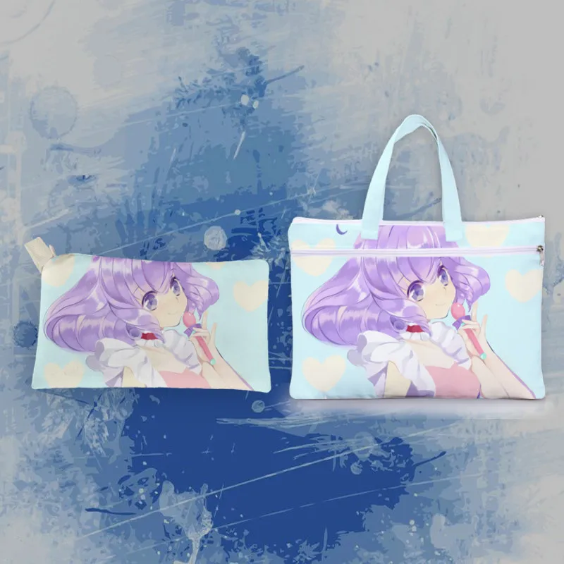 IVYYE Sweet Candy Creamy Anime Handbag Casual Shoulder Bag Student Cartoon Document Pen Tote Children Girls