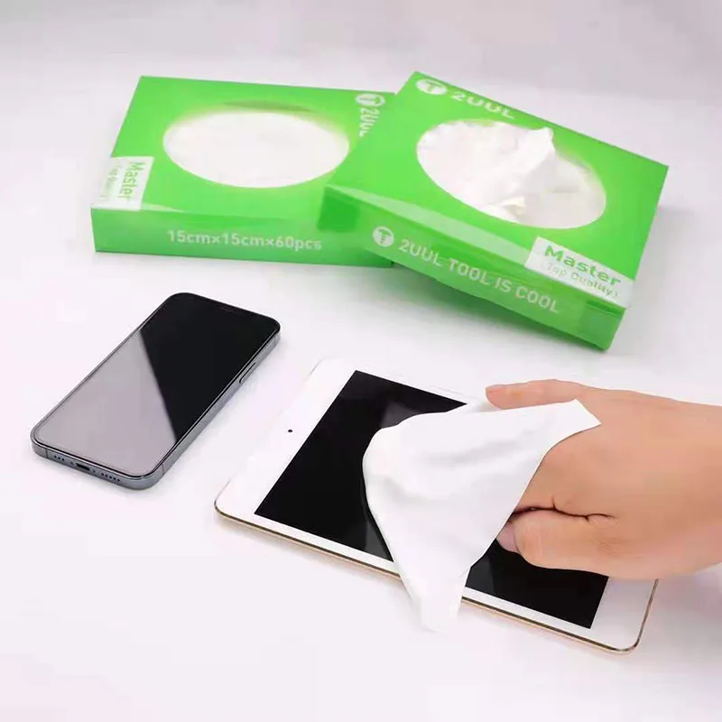 2uul 60 Chiếc 100PCS Cao Chất Lượng Chống Tĩnh Điện Không Bụi Vải Lau Vải Trên Di Động Vệ Sinh Màn Hình Chính ban Công Nghiệp Khăn Lau