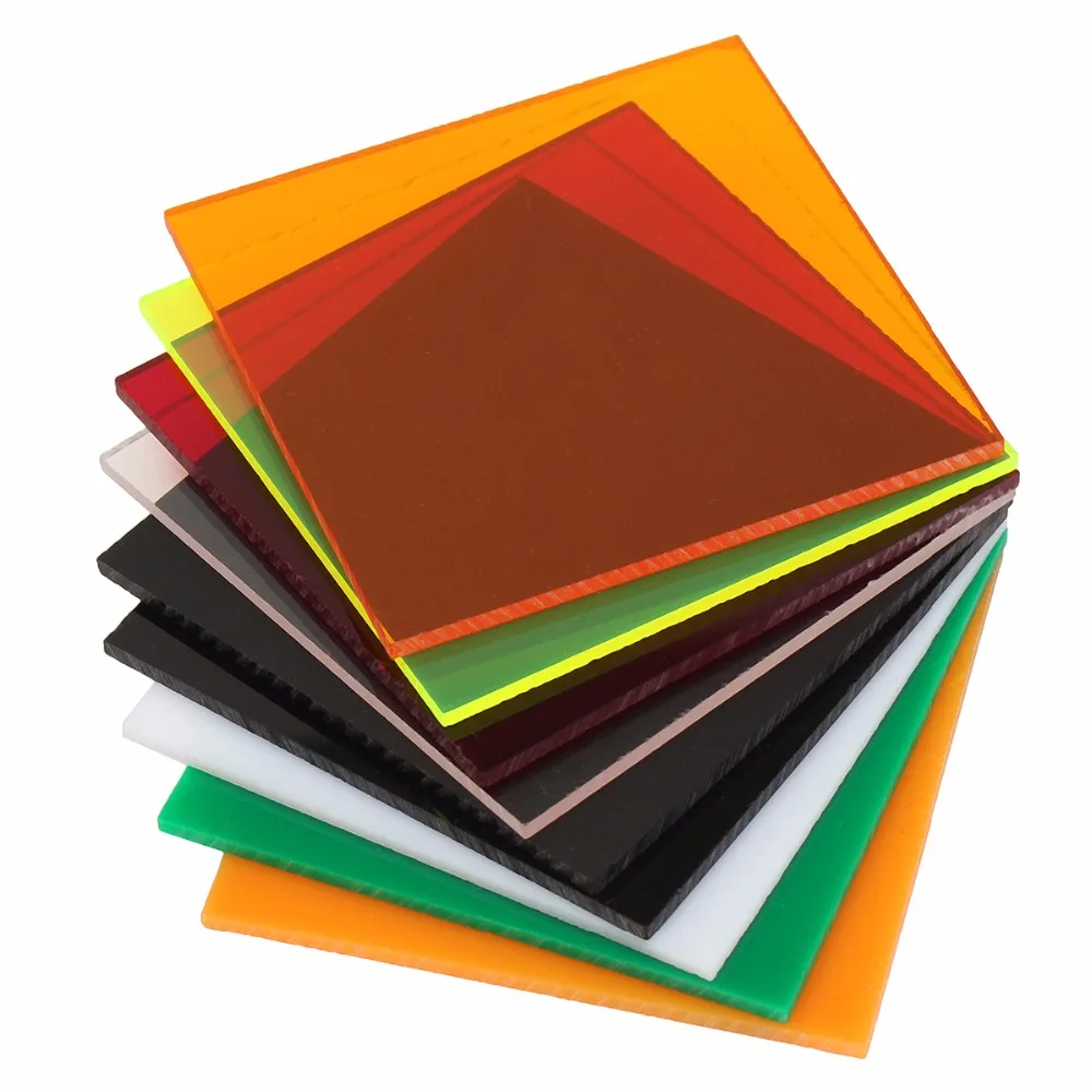 100x100x2.8mm Transparent Acrylic (PMMA) Tinted Sheets acrylic plate black/white/red/green/orange