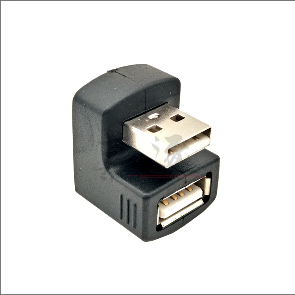 New Up or down Right Angled USB 2.0 Adapter A Male to Female Extension 90 180 Degree Black