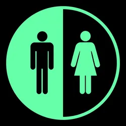 Cartoon Luminous Toilet Door Sign Sticker Bathroom Sticker Men Women Washroom WC Wall DIY Indicating Label Public Lavatory Decal