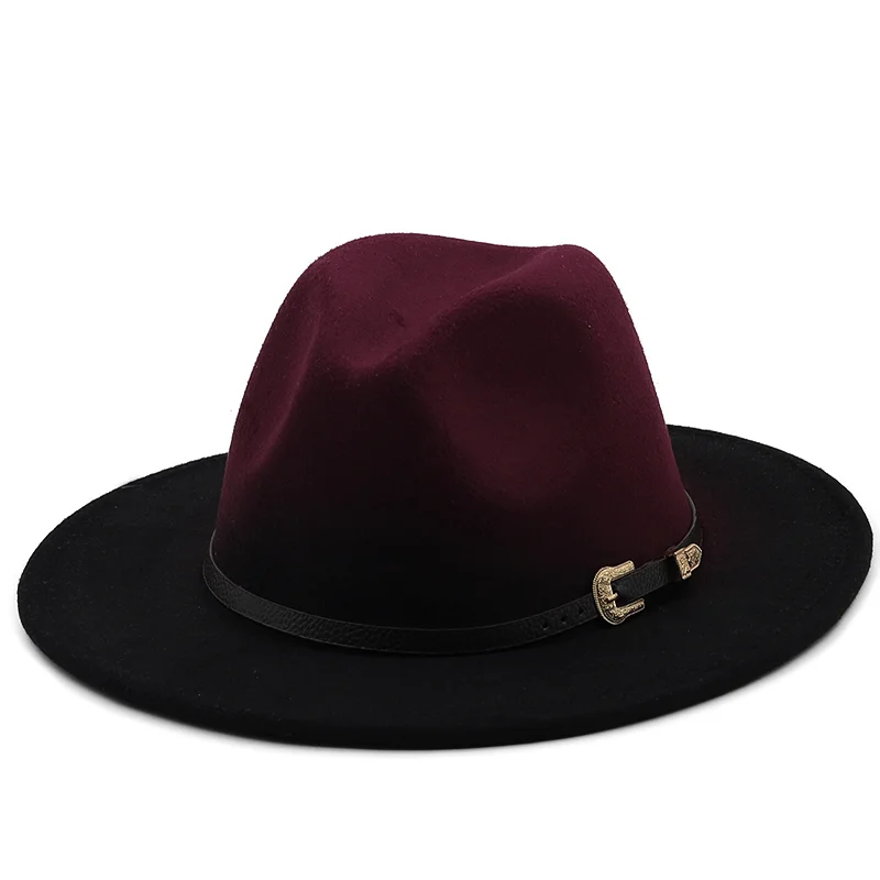 

Classics Fashion Wide Brim Fedora Hats For Women Autumn And Winter Outdoor Warm Colorful Vintage Jazz Fedora Hats