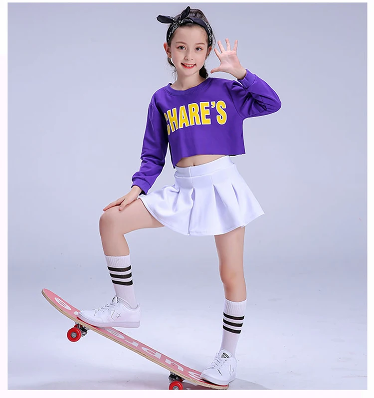 Kid Street Dance Hip Hop per ragazze Cheerleader Uniform Girl Jazz Dance Costumes Child Sport Suit bambini abiti da ballo moderni