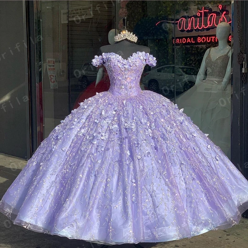 Abiti floreali Charro Quinceanera con ordito con spalle scoperte gonna a sbuffo ricami in pizzo principessa Sweety 16s abiti da travestimento per ragazze