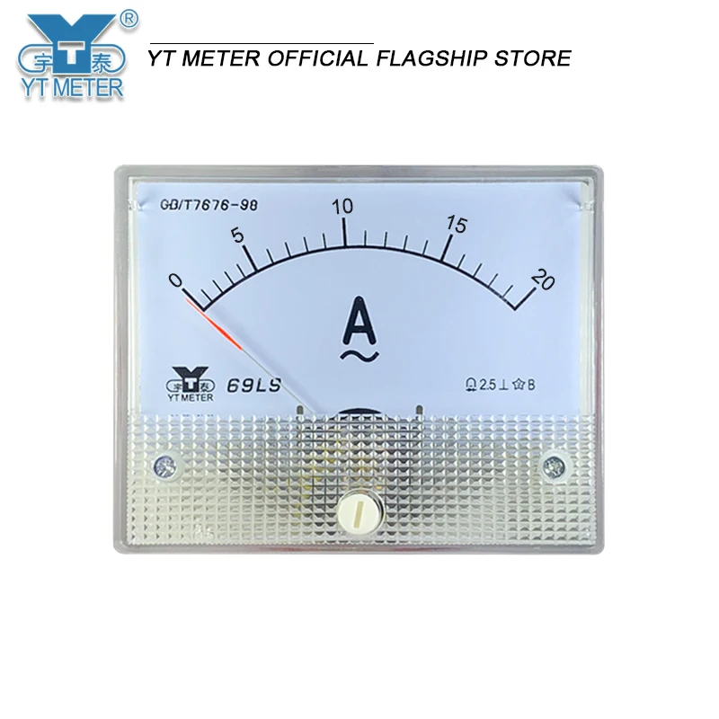 69l9 AC ammeter 3A 5A 10A 20A 30A 50A pointer meter 64 * 80mm size transformer CT direct use mounting cabinet