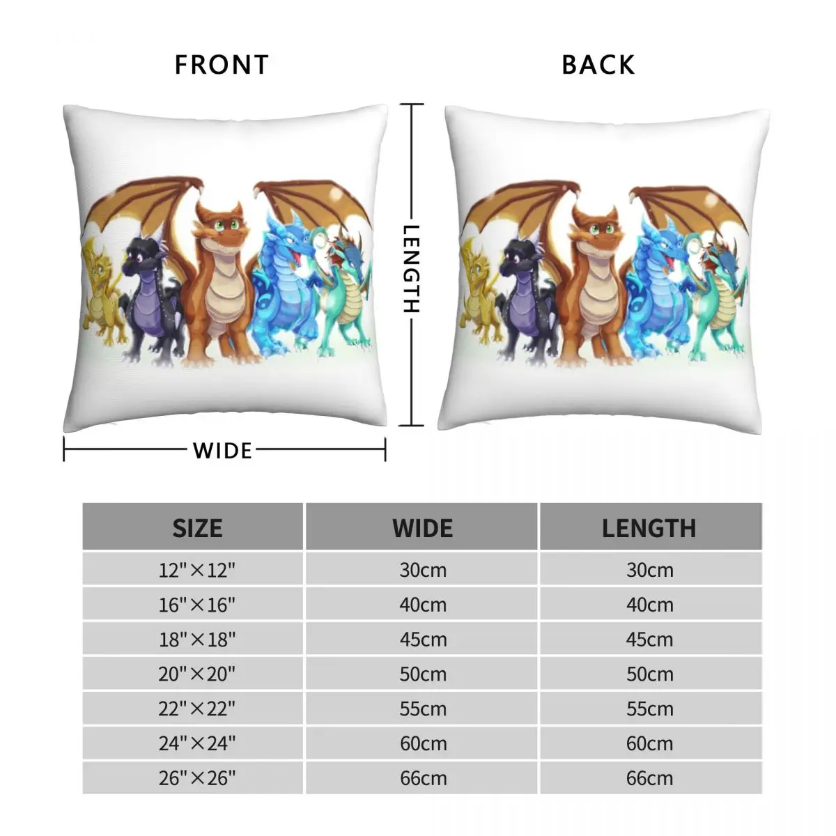 Wings Of Fire Main Five Square Pillowcase Polyester Linen Velvet Zip Decor Throw Pillow Case Room Cushion Cover