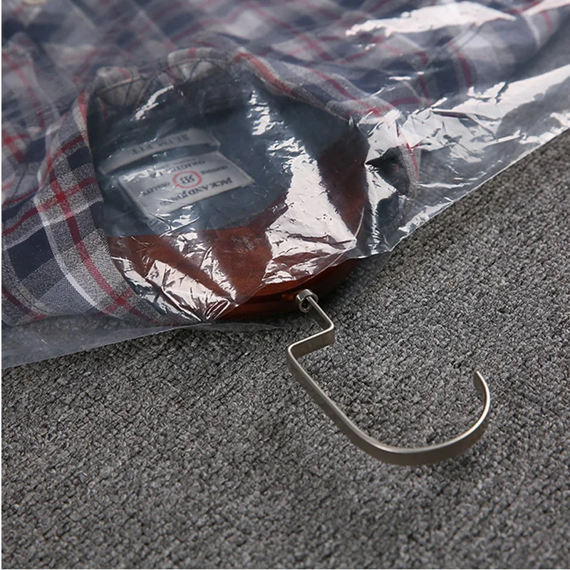 10pcs Clothes Dust Cover Clear Plastic Garment Bags Disposable Dustproof Storage Bags Wardrobe Hanging Clothing Coat Dust Cover