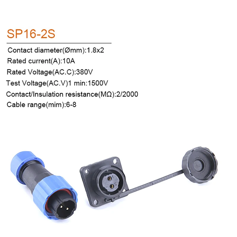 SP16 IP68 Square Waterproof Connector  2/3/4/5/6/7/9 Pin Aviation Connectors Plug Plug & Socket Male And Female High quality