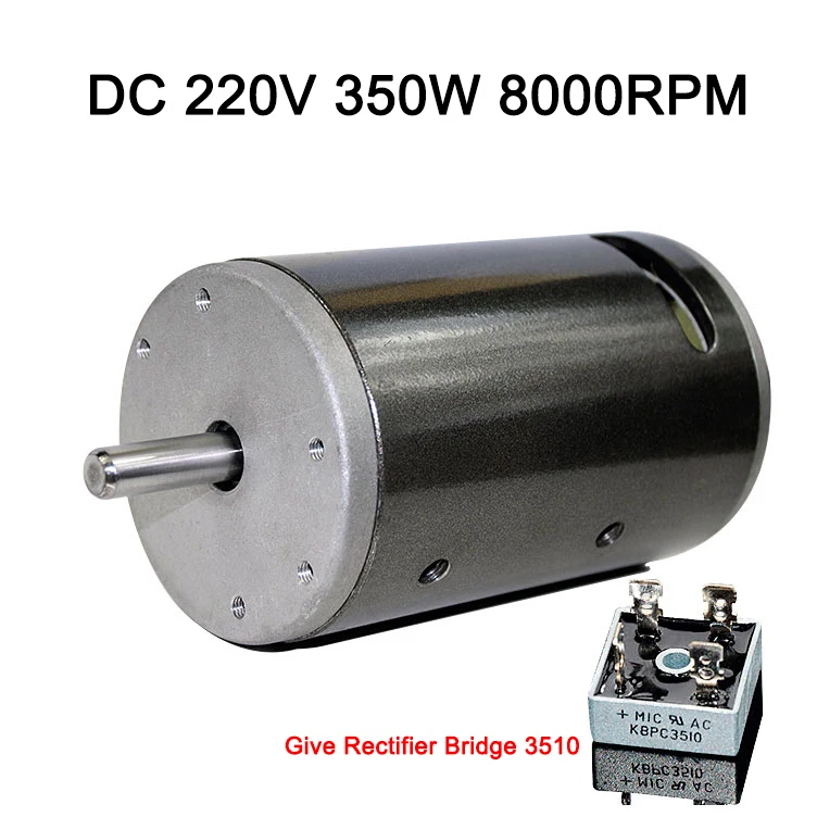 

DC36V-220V 350W 1500rpm~7000rpm Diameter77m*124mm Double Ball Bearing motor Spindle Lathe Beads machine High-Power Brush Motor