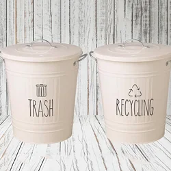 2Pcs Trash & Recycling Can Labels Rubbish Bin Sticker Decal  Home Decor