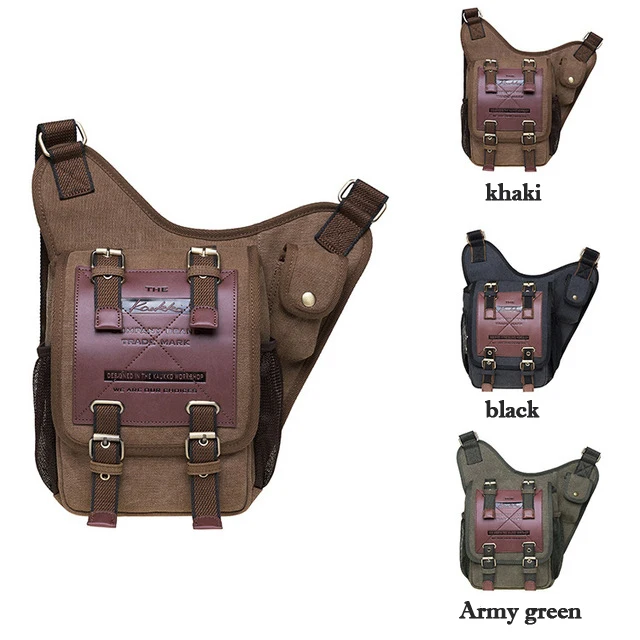 KAUKKO Canvas Single shoulders Backpack Chest bag Tactical Bag Messenger bag for Outdoor leisure bag