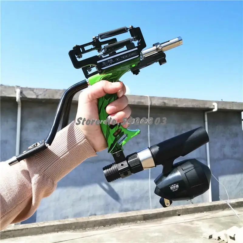 Powerful Hunting Fishing Laser Slingshot Stainless Steel Slingshot Professional Catapult Strong Sling Shot With Rubber Band