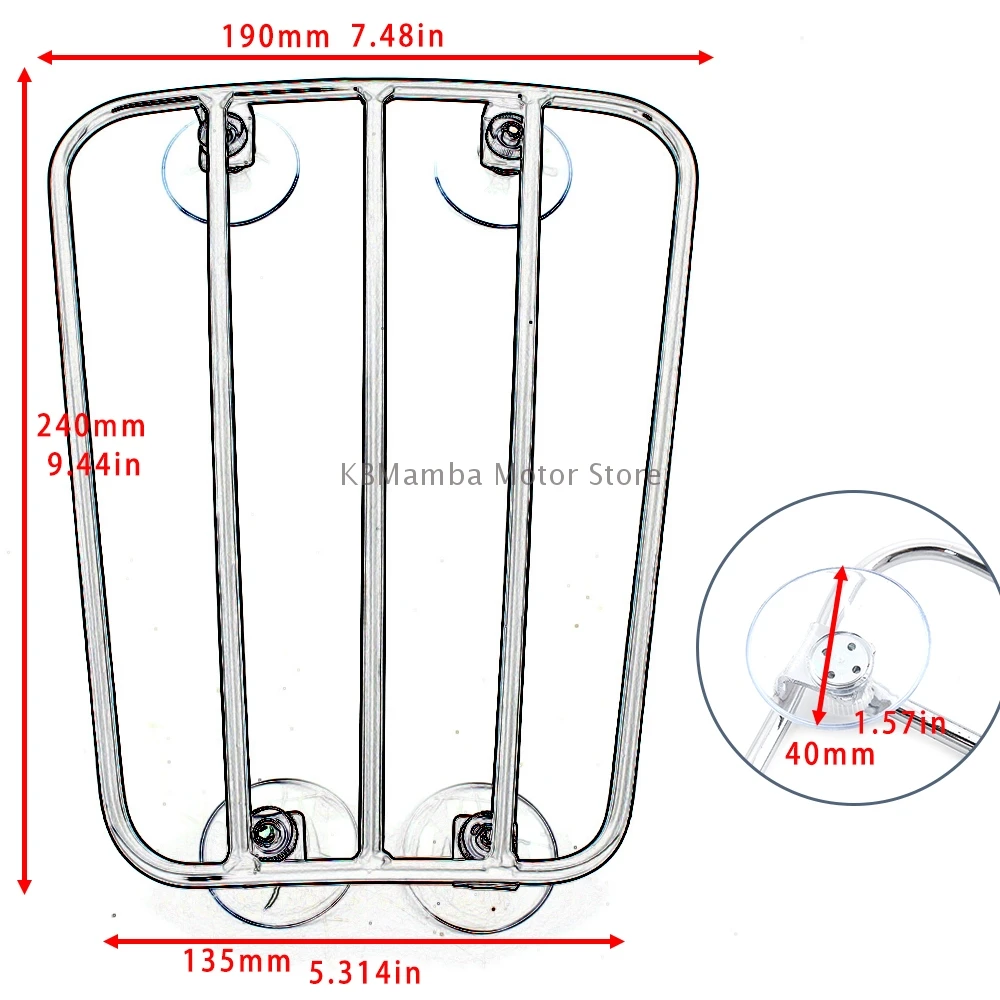 Motorcycle Fuel Tank Luggage Rack With Suction Cups Tank Rack Aero Parcel Rack Universal For Triumph Bonneville Harley Honda