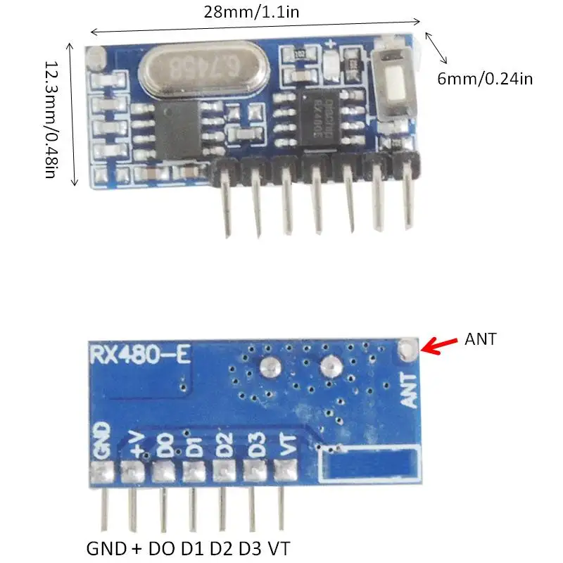 433Mhz RF uniwersalny pilot zdalnego sterowania Mini przekaźnik odbiornik moduł dekodowania i 4 przycisk nadajnik bezprzewodowy 4CH wyjście