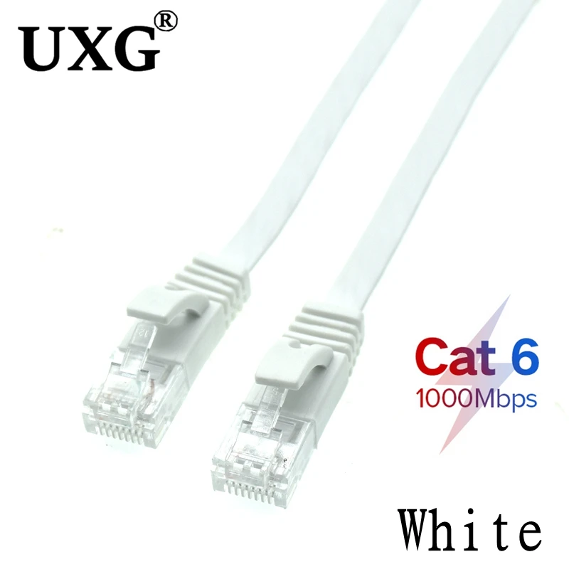 10 paczka 20cm 50cm 1m 3ft 2m 3m 5m 10m 20m 30m 40m 50m kabel CAT6 płaskie UTP kabel sieciowy Ethernet RJ45 Patch LAN kabel 1000 mb/s