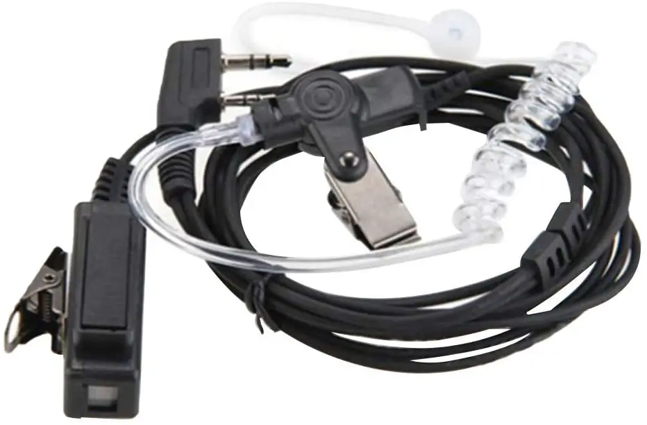 Kymate Two-Wire Surveillance Earpiece Mic for Kenwood TK-270, TK-270G, TK-308, TK-340, TK-340D, TK-348, TK-350(2 pack)