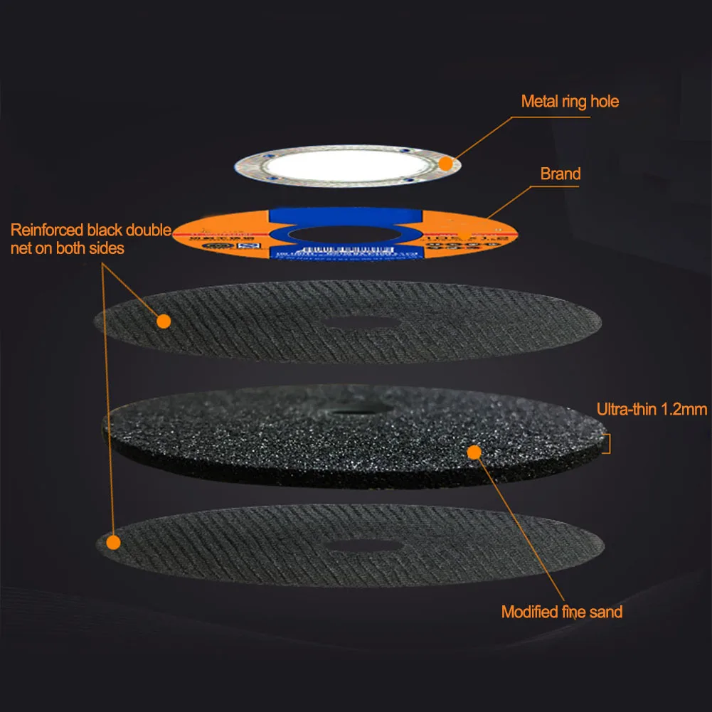 10pcs 105mm 앵글 그라인더 수지 그라인딩 휠 디스크 더블 메쉬 얇은 금속 스테인레스 스틸 커팅 디스크
